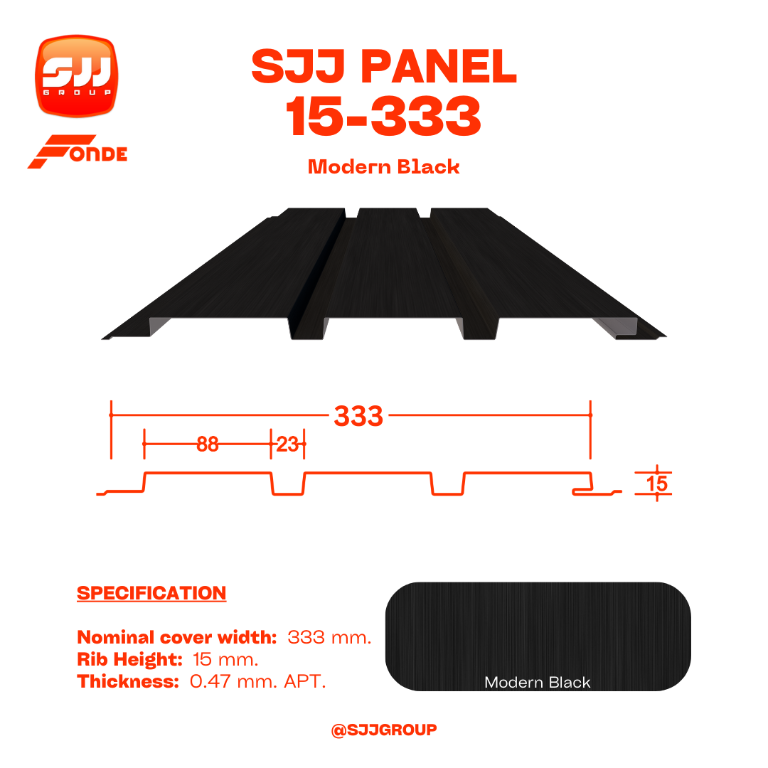 เมทัลชีท ลายพิเศษ SJJ Panel 15-333 หนา 0.47 มม. APT